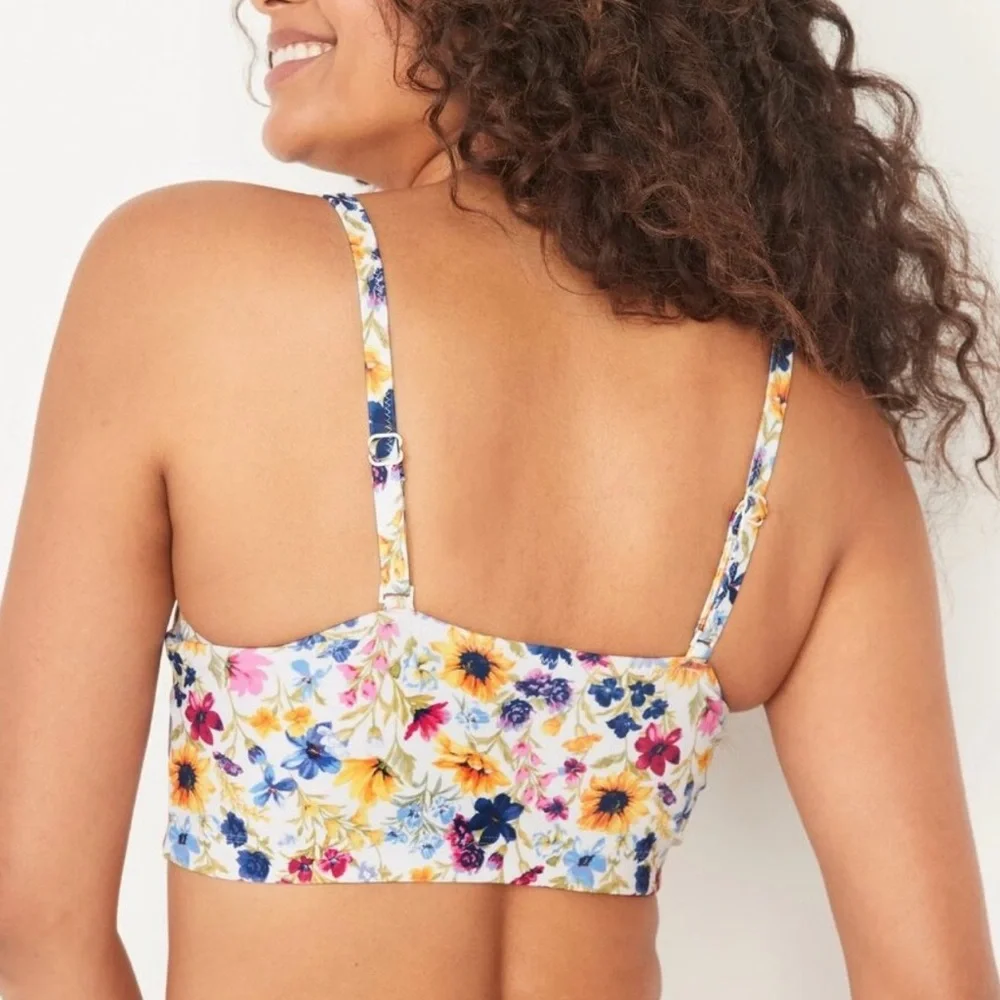 Old Navy Floral Swim Bralette top size Medium